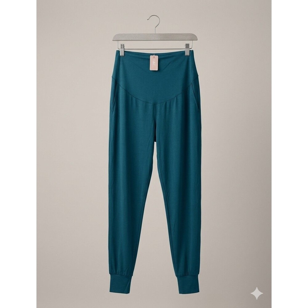 Liu & Gu blue leggings feature a crossover waist and side pockets M